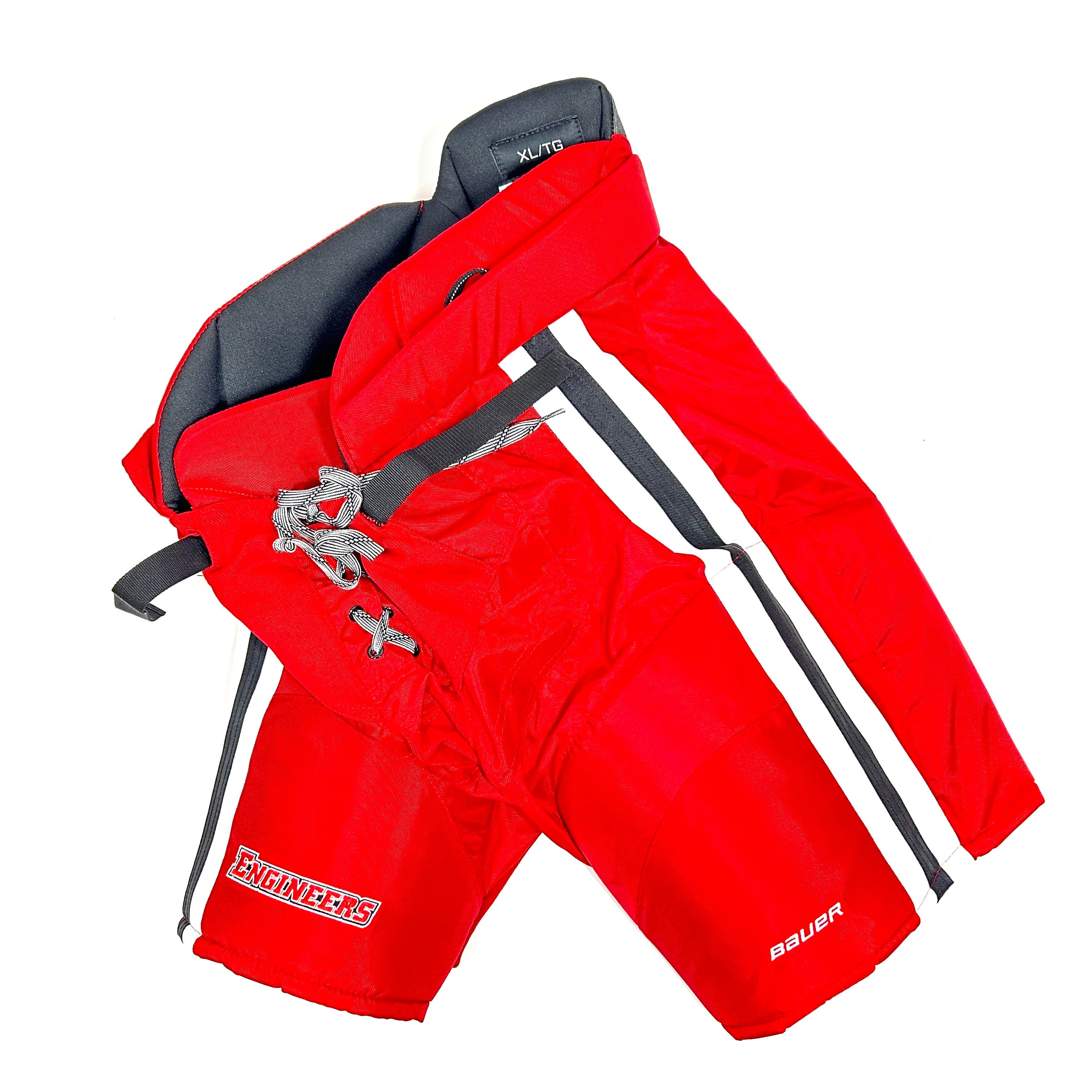 Bauer Nexus - Pantalon de hockey Pro Stock NCAA d'occasion pour femme (rouge/blanc/noir)